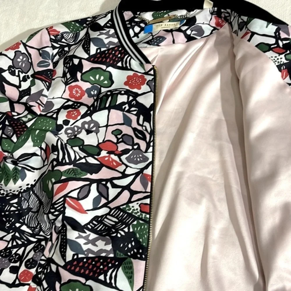 Ted Baker Women's Colour By Numbers Toledy Zip Front Bomber Jacket size 4 - Picture 4 of 11